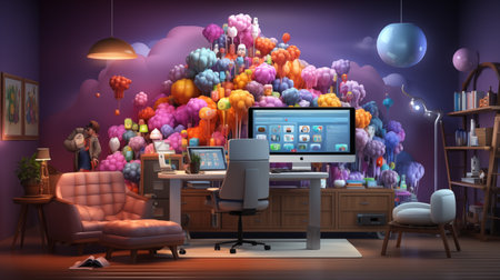 big modern room.の素材