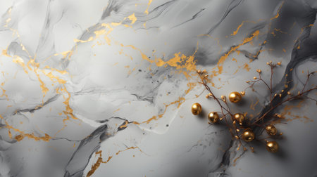 white marble background with golden lines.の素材