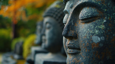 Buddha statues in the park. Bali island, Indonesiaの素材