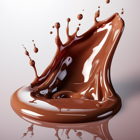chocolate splash on the white background.の素材