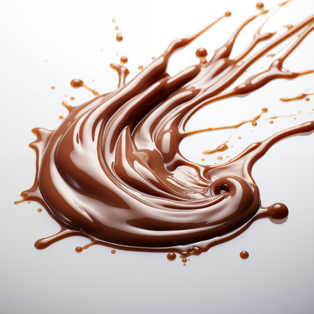 chocolate splash on the white background.の素材
