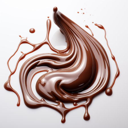 chocolate splash on the white background.の素材