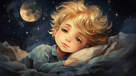 sleepy girl in the night.の素材