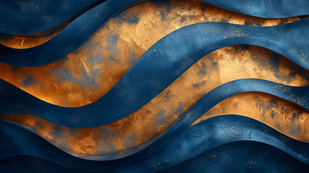 blue background with gold for an advertising poster.の素材