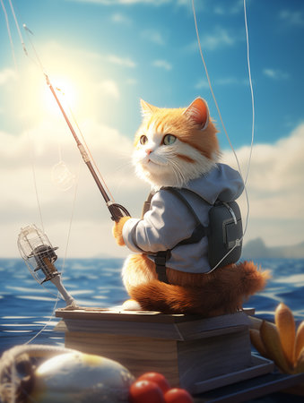 cat on the beach.の素材