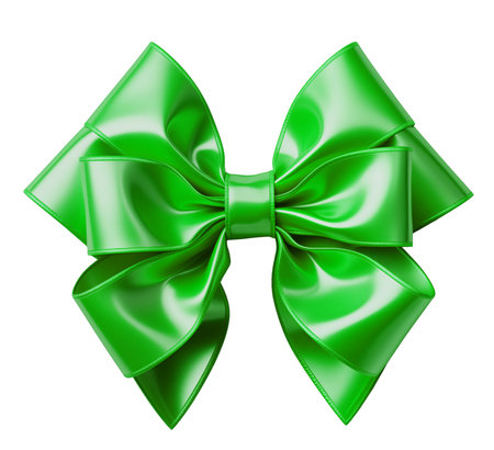 green bow isolated on the white background.の素材