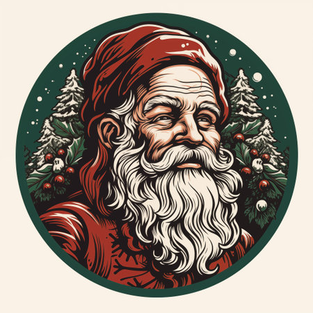 santa claus with christmas tree.の素材