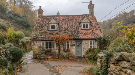 very comfy little house in the village.の素材