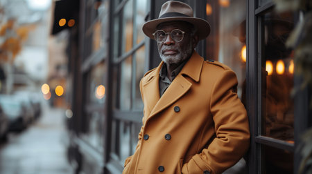 elegant senior man dressed in stylish clothes.の素材