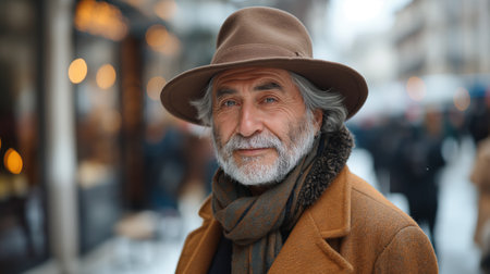 elegant senior man dressed in stylish clothes.の素材