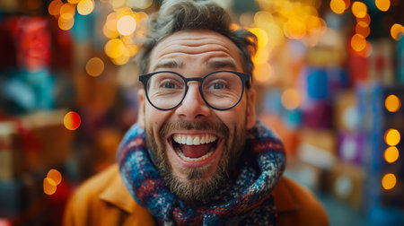 surprised man in glasses.の素材