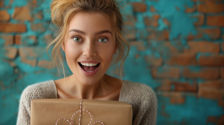 surprised happy girl.の素材