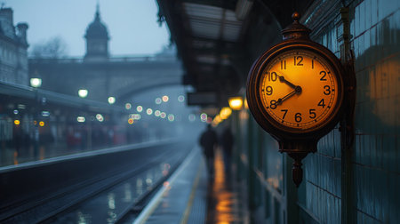 big clock on the railway station.の素材