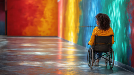 person sitting on wheelchair.の素材