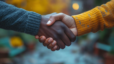 handshake between two people.の素材