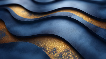 blue background with gray and gold lines.の素材