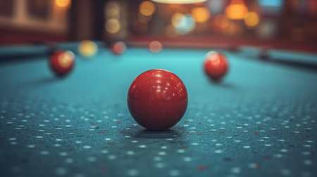 close up of balls on the billiard table.の素材