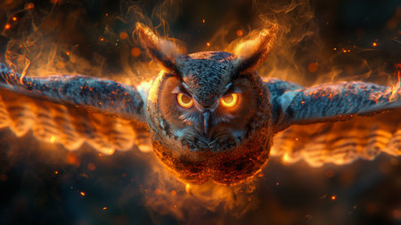 full figure of magic owl.の素材