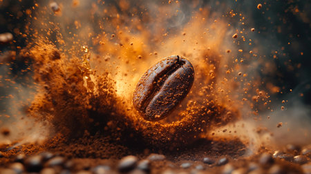 close up of roasted coffee bean.の素材