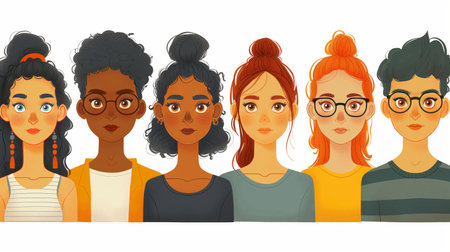 male and female cartoon characters.の素材