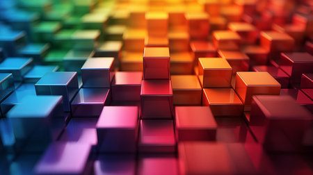 colorful cubes background.の素材