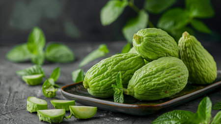 close up of cherimoya.の素材