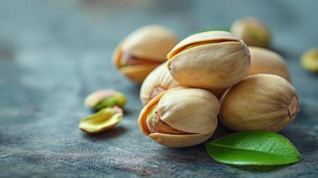 pistachio nuts in a bowl.の素材