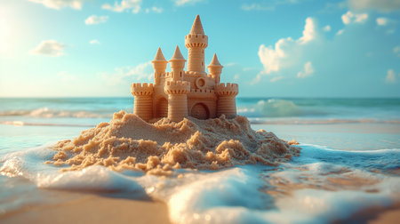 sandcastle on the beach.の素材