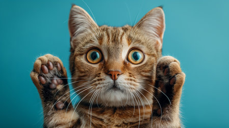 funny surprised cat.の素材