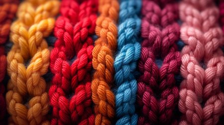 colorful knitted wool texture background.の素材