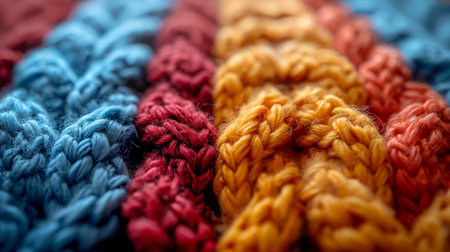 colorful knitted wool texture background.の素材