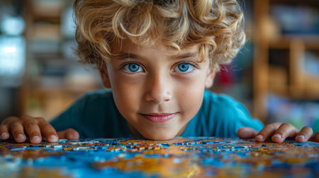 little child playing with toys.の素材