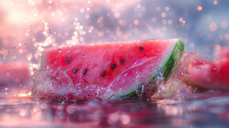 watermelon with drops.の素材