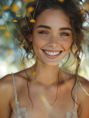 happy smiling woman.の素材