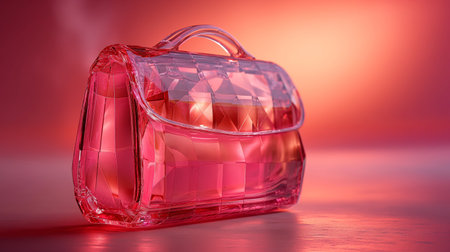 pink glass bag on the fashion background.の素材