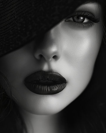 close-up portrait photograph of a wonderful and beautiful woman.の素材