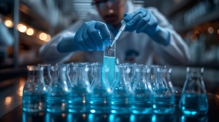 scientist in laboratory.の素材