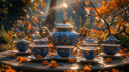 wonderful teapot and cups.の素材