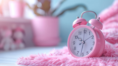 pink alarm clock.の素材