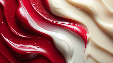 red and white liquid background.の素材