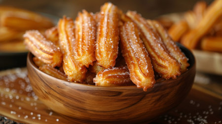 close up of tasty churros.の素材