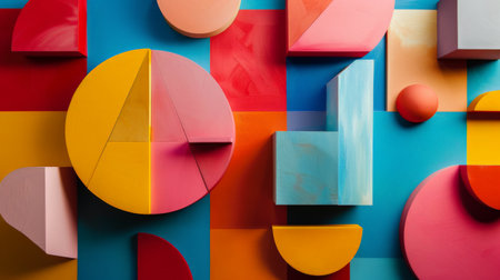 Colorful geometric shapes.の素材