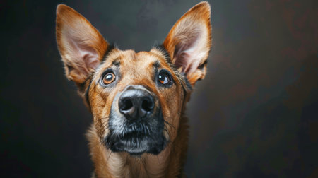 Dog portrait with a playful expression.の素材