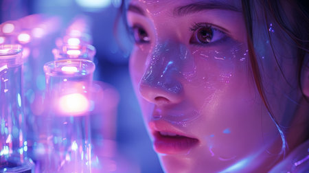 portrait of a woman in the night.の素材