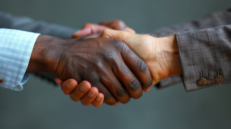 Hands of different ethnicities coming together in unity.の素材