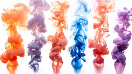 collection of colorful smoke explosions.の素材