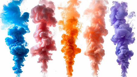 collection of colorful smoke explosions.の素材