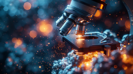 microscope in laboratory.の素材