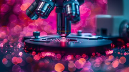 microscope in laboratory.の素材