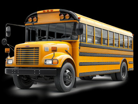 school bus isolated on a white background.の素材